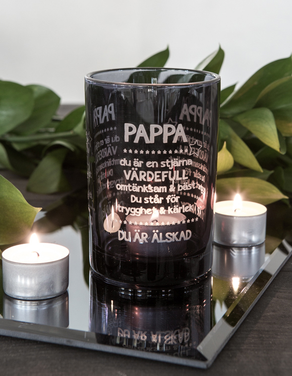 Ljuslyktan Pappa, höstkollektionen 2017, från Majas lyktor säljs till förmån för Barncancerfonden